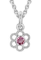 teensy catchy silver trace chain butterfly baby October birthstone necklace